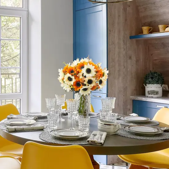 4 Bundles Fall Flowers - Artificial Daisy Flowers with 10 Sunflowers {5}