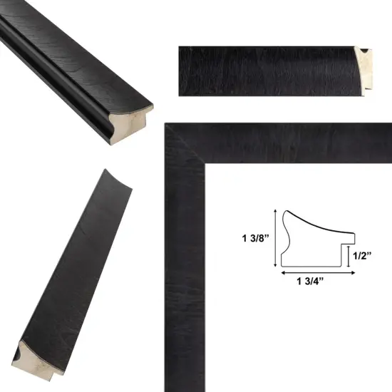 Contemporary Wood Grain Black Scoop Picture Frame 13x16 frame {6}