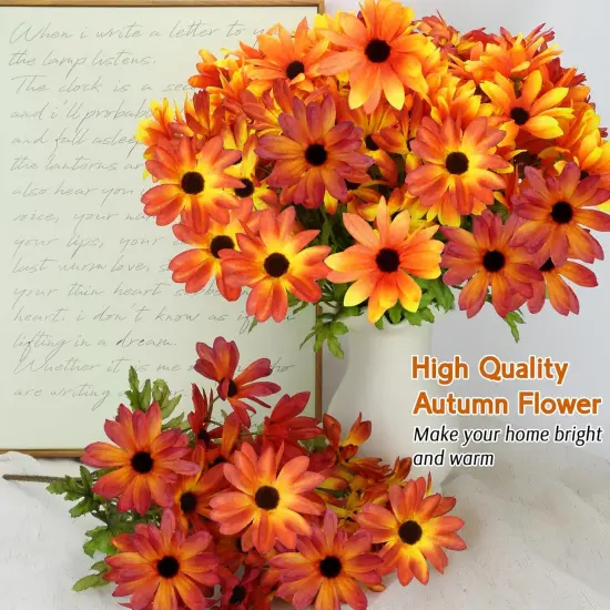 6 Bundles Fall Flowers Artificial for Decoration {2}