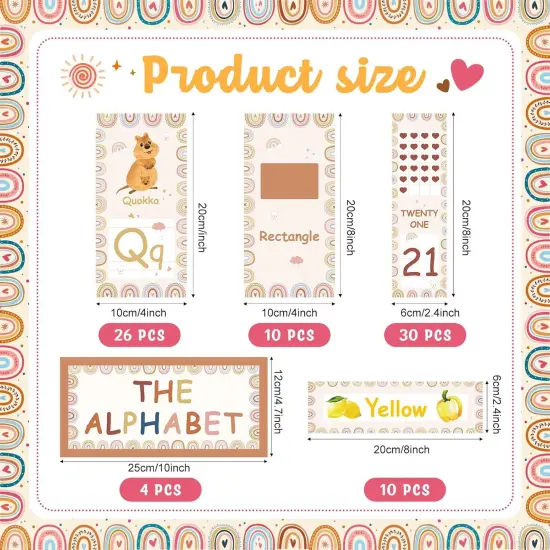 80 Pcs Alphabet Bulletin Board Educational Cards {3}