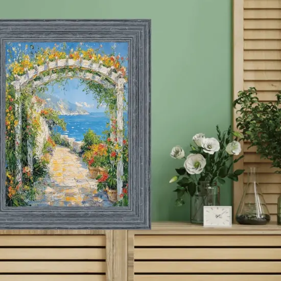 Rustic Wide Wood Ocean Blue Picture Frame 12x12 frame {6}