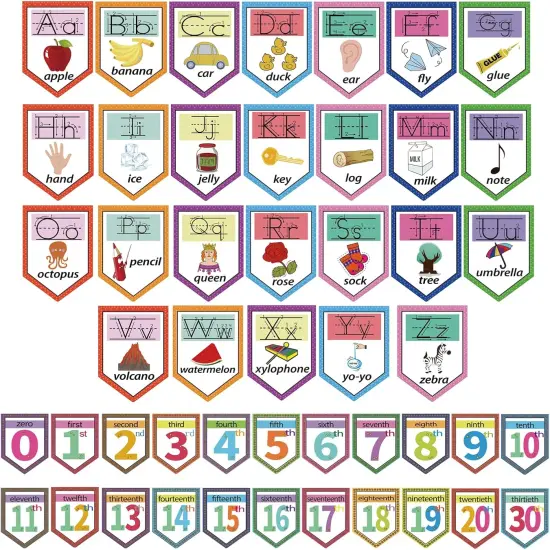 48 Pieces Alphabet and Number Bulletin Board Set {1}