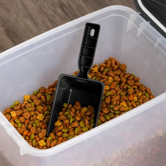 IRIS USA 30Lbs Airtight Dog Food Storage Container with 2-Cup Scoop and Slow Feeder Bowl Combo, Black {4}