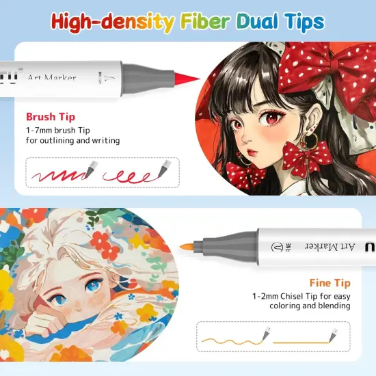 50 Colors Dual Tip Markers {2}