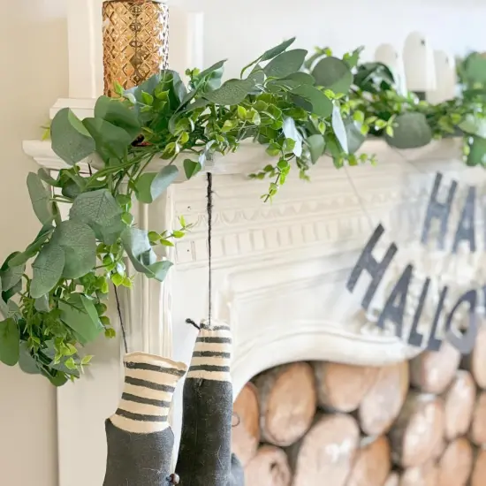 Fake Silver Dollar Greenery Wreath Vines for Wedding Table Party {6}