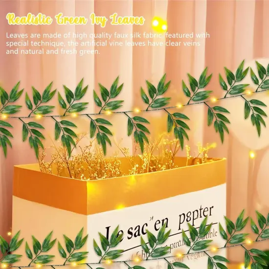 2 Pack 6ft Fairy Lights with Green Leaf Christmas Garland {2}