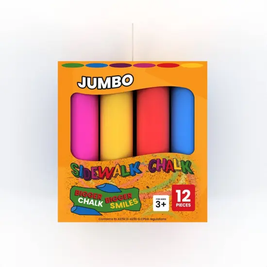 Jumbo Sidewalk Chalk, 12 Count, Assorted Colors &ndash; 36 Sets {2}