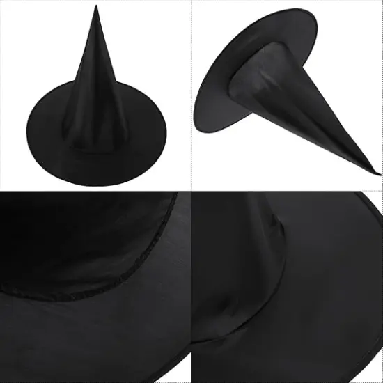 4 Packs Halloween Witch Hats - Black {4}