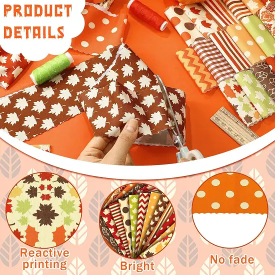 2.6 inch - 40 Pcs Fall Pre-Cut Fabric Thanksgiving Jelly Fabric {5}