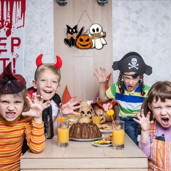 Halloween Door Decor - Pumpkin Ghost Boo Black Cat {5}