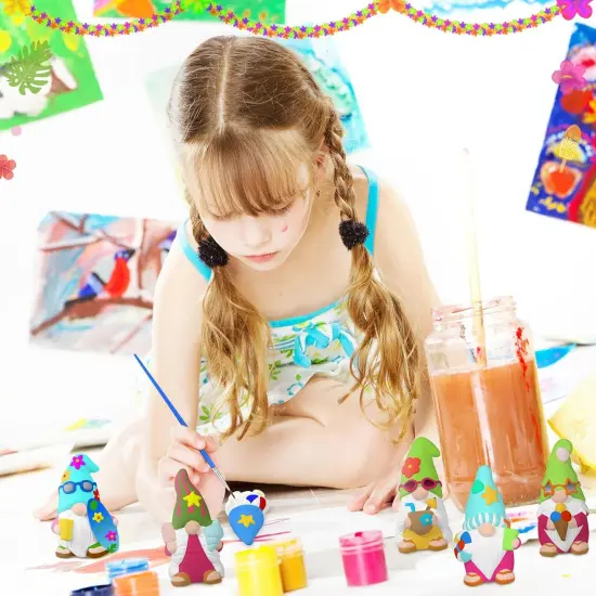 6 Sets Paint Your Own Ceramic Gnome Statues Ready to Paint Ceramics Paintable Gnome Figurines {3}