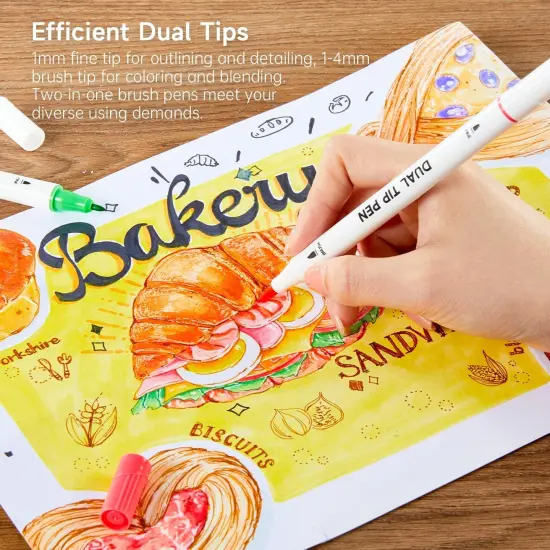 Art Dual Tip Brush Marker Pens {4}