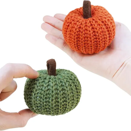 Set of 6 Fall Harvest Crochet Pumpkins Small Knit Pumpkins - Rustic Fall Color {2}