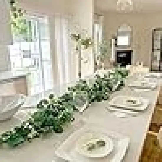 Table Greenery Garland Wreath Vines for Wedding Party Table Bedroom Wall Decor {4}