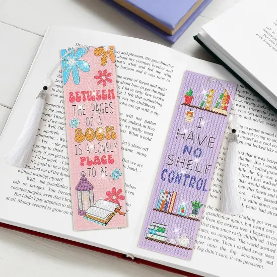 8 Pieces Book Lovers Diamond Art Bookmarks 5d Beaded Bookmark {4}