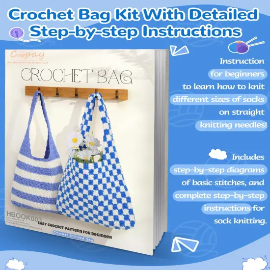 Beginner Crochet Bag Kit with Instructions & Enough Yarn {4}