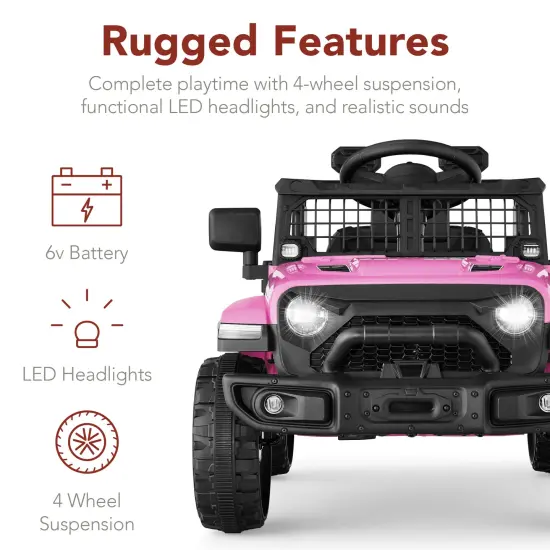 Best Choice Products 6V Kids Ride-On Truck Car w/ Parent Remote Control, 4-Wheel Suspension, LED Lights Pink {6}
