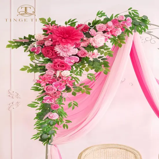 Wedding Arch Silk Floral Arrangements Ceremony Backdrop Bridal Shower Outdoor Party Decor {6}