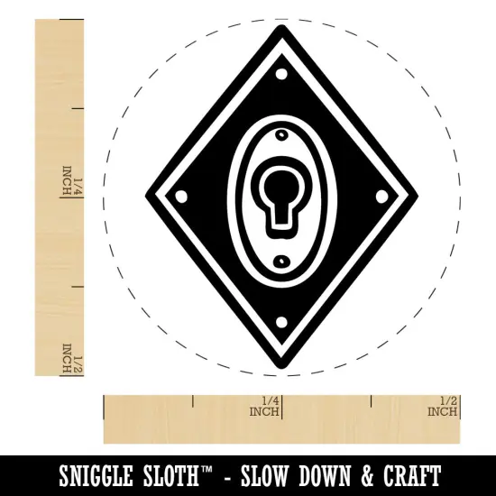 Elegant Antique Vintage Keyhole Lock Diamond Self-Inking Rubber Stamp Crafting Lime Green {1}