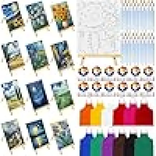 Pre Drawn Canvas Kit Sip and Paint Set {1}