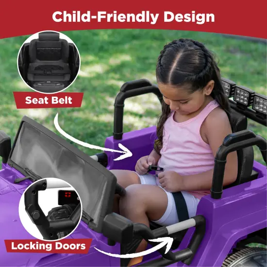 Best Choice Products 12V Kids Ride On Truck Car w/ Remote Control, Spring Suspension, Bluetooth, LED Lights Purple {5}