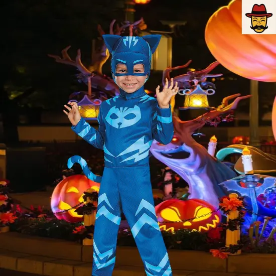 PJ Masks Catboy Costume for Toddlers with Jumpsuit Tail and Headpiece Halloween Ready {2}