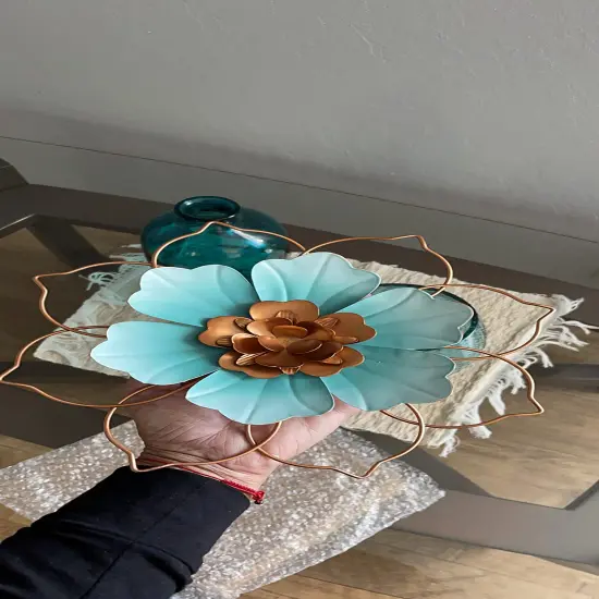 Metal Flower Wall Decor 12-Inch Floral Wall Art for Home Indoor Outdoor {4}