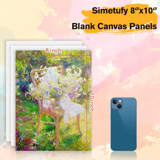 4 Pack 8x10 Inch Canvas Boards Canvas Panels-Gesso Primed Acid-Free 100% Cotton Blank for Acrylics Oil Watercolor Tempera Paint {6}