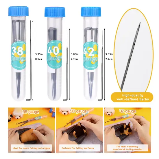 Needle Felt Starter Kit, Needle Felting Kit, Needle Felt Supplies, Wool Felt (Includes Keychain), Needle Felt Pads, Felt Needles, DIY Craft Animal Decor Scissors for Gifts, and Instructions {5}