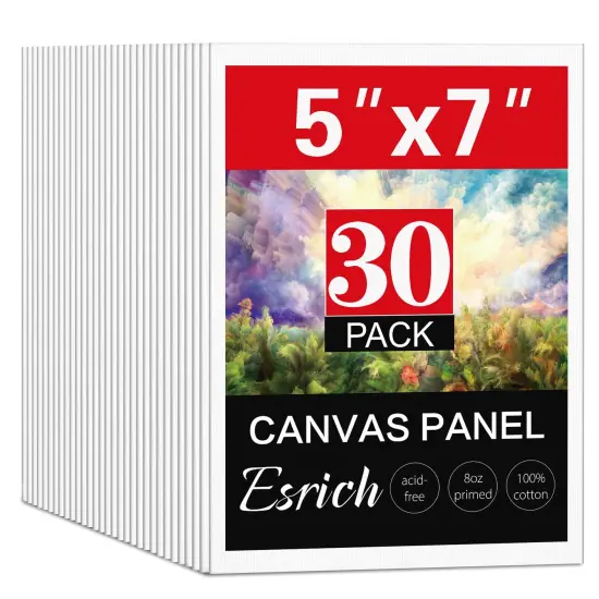 5x7IN Small Canvases for Painting, 30 Pack Mini Canvas Boards for Painting Canvas Primed Acid Free Mini Blank Canvas Panels for Oil Paint,Watercolor,Acrylic Paint,Gouache&Tempera. {1}
