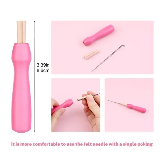 Needle Felting Kit,Needle Felting Pad,Needle Felting Tool with 6"x6"Needle Felting Mat,Felting Needles for Wool,Leather Finger Guards,Good for Any Felting {4}