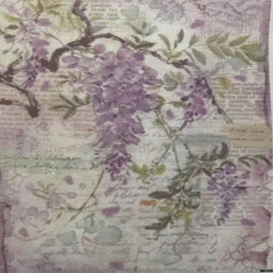 Wisteria Dreams Designer Printed AIDA Fabric. Canvas for embroidery with an applied backgroundKF-1352A {1}