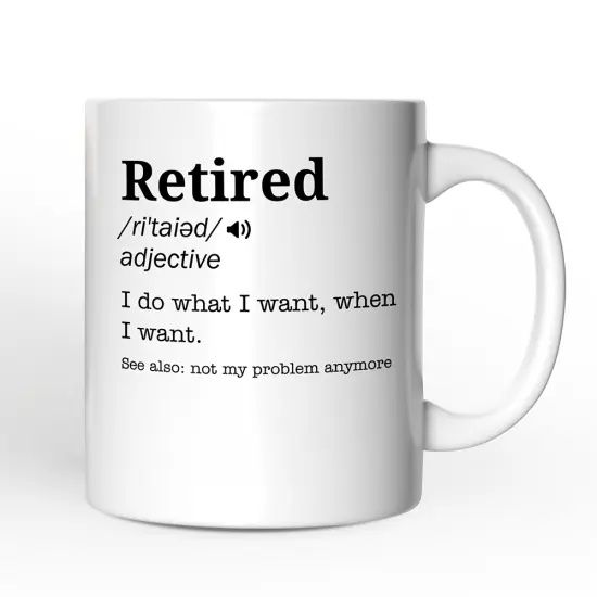 Definition of Retired Gift, Funny Mug for Retiree {2}