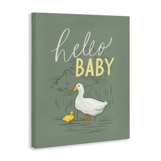 Stupell Industries Hello Baby Duck & Duckling Canvas Wall Art Design by Caverly Smith {3}