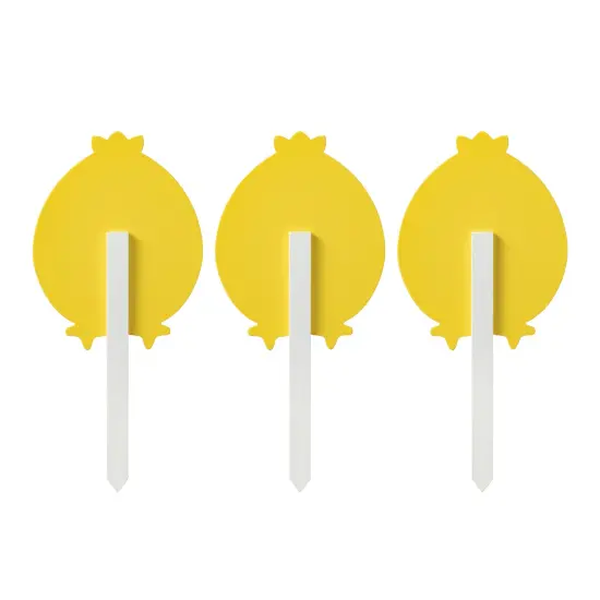 Set of 6 15"H Easter Wooden Chick Pick/Yard Stake {6}