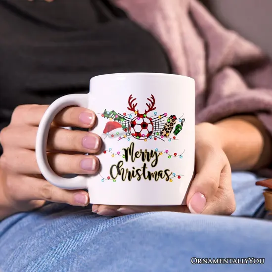 Soccer Buffalo Plaid Christmas Mug, Team and Coaches Gift {2}