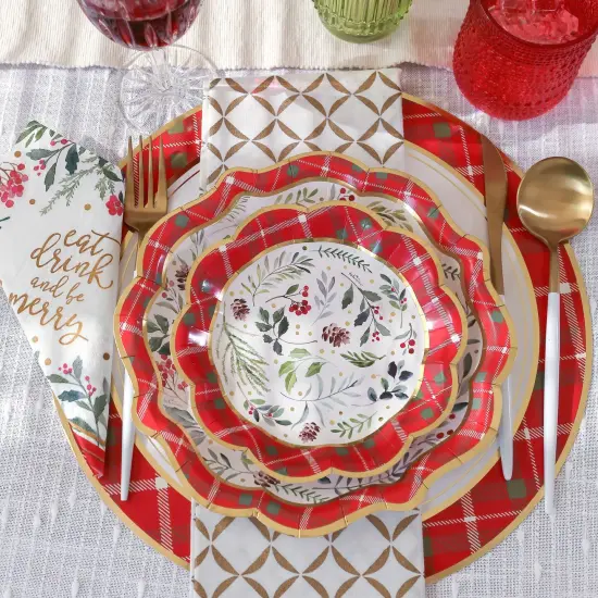 Kate Aspen Christmas Tableware Set - 7&rdquo; Plate (set of 16), 9&rdquo; Plate (set of 16), and Napkin (set of 30) {2}