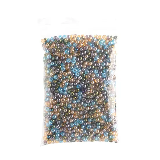 John Bead 6/0 Mixed Czech Glass Seed Beads, 100g Crystal Luster Mix {4}