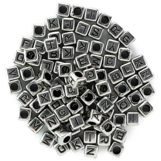 CousinDIY Acrylic Alphabet Beads 95/Pkg-Silver {4}