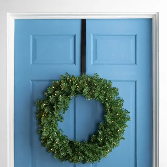 Northlight Adjustable Over the Door Metal Christmas Wreath Hanger - 15" to 25" Black {1}