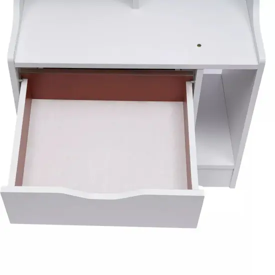 Modern End Side Table Bedroom Bedside Nightstand Cabinet With 2 Storage Drawers {2}