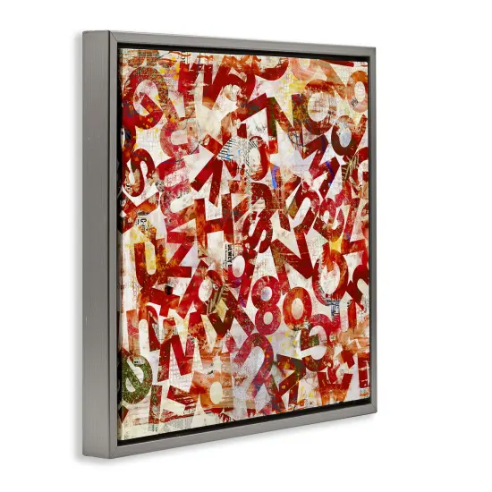 Stupell Industries Red Typography Collage Framed Floater Canvas Wall Art Design by Laura Gibson {3}