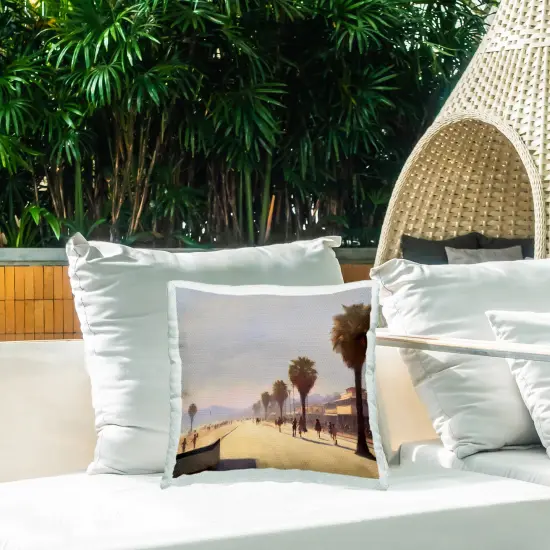 Midday Sun Beach View Outdoor Printed Pillow Design by Noah Bay, 18 x 7 x 18 {2}