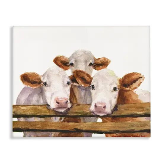 Stupell Industries Three Cow Friends Canvas Wall Art Design by George Dyachenko {1}
