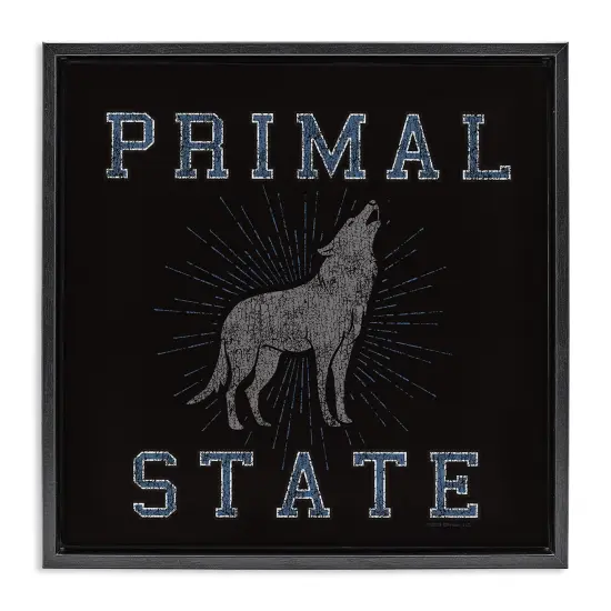 Stupell Industries Primal Wolf State Framed Floater Canvas Wall Art Design by Spirit Animals/Life Is High {1}
