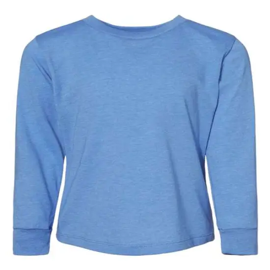 BELLA + CANVAS&reg; Toddler Jersey Crewneck Long Sleeve T-Shirt Heather columbia blu {2}