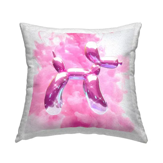 Balloon Dog Shimmer Outdoor Printed Pillow Design by Ziwei Li, 18 x 7 x 18 {1}
