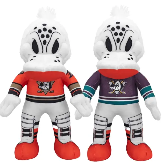 Bleacher Creatures Anaheim Ducks Wild Wing Bundle: Alt Orange & Retro Uniforms 10" Plush Figures {1}
