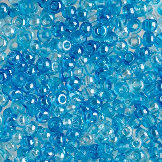 John Bead 6/0 Mixed Czech Glass Seed Beads, 100g Blue Aqua Luster {1}