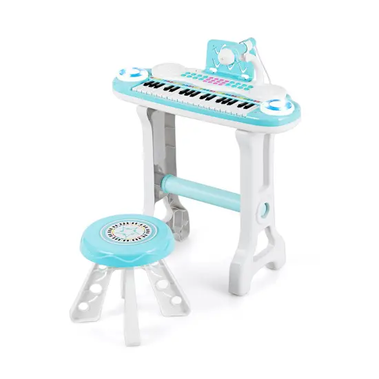 37-Key Kids Electronic Piano Keyboard Play-set with Microphone and Fun Flash Light Pink {7}